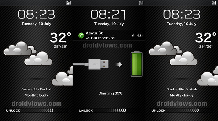 360 Weather Clock Widget - Weather Clock Widget MIUI In Dark Background - Droid Views