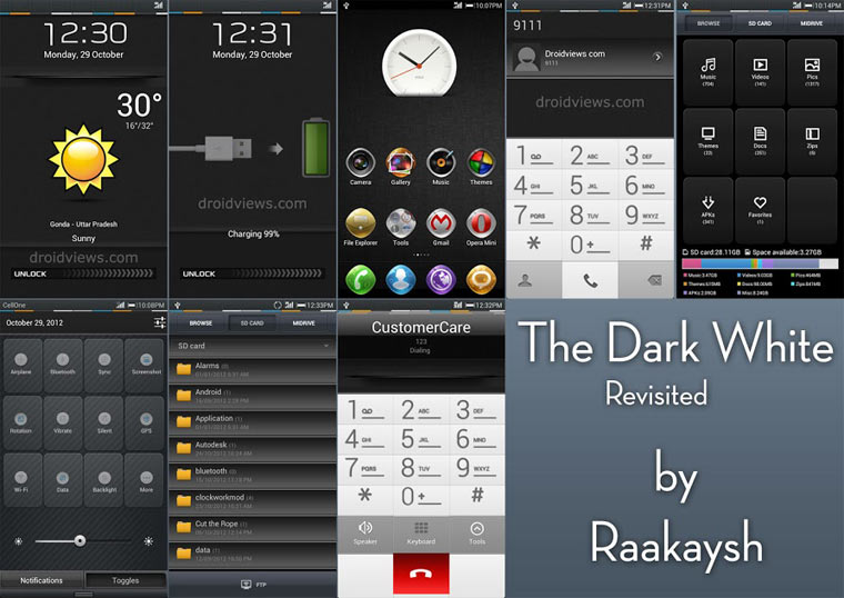 The Dark White Revisited 1.3 - Dark White Theme For MIUI V4/JB - Droid Views