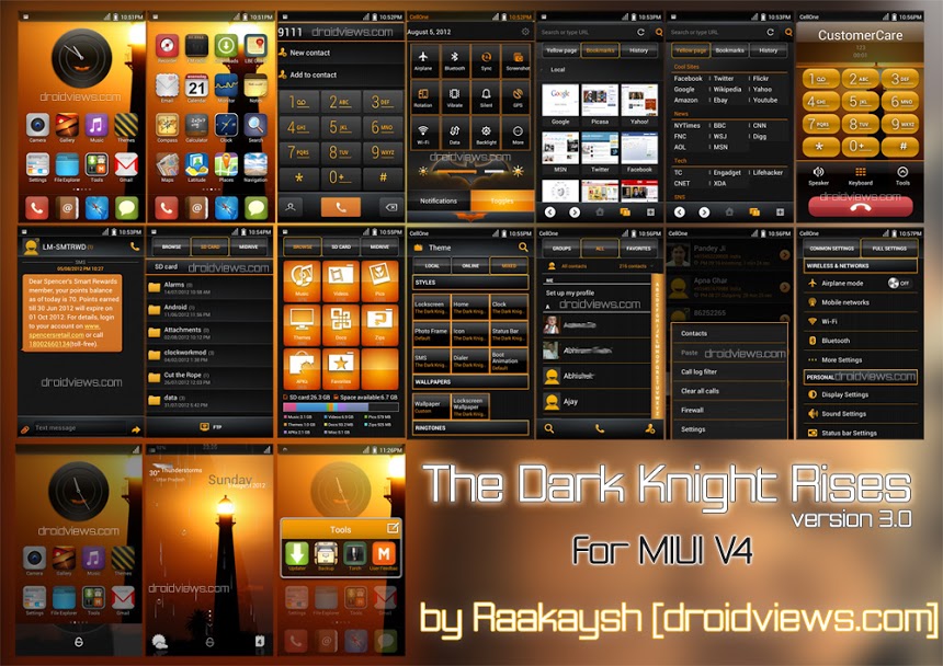 The Dark Knight Rises 3.0 - Black And Yellow Theme For MIUI V4 - Droid Views