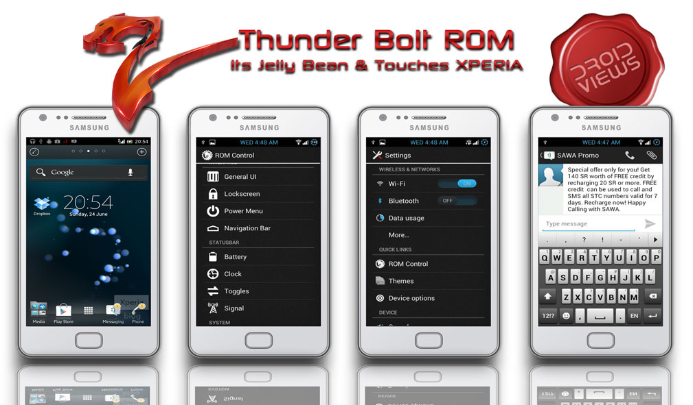 Thunderbolt ROM V2.0 - White Galaxy S2 With XPERIA - Droid Views