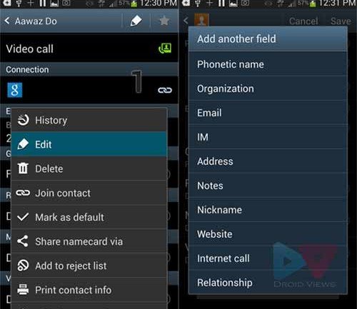 adding contact details on sgs3