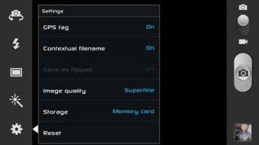 galaxy s3 camera settings