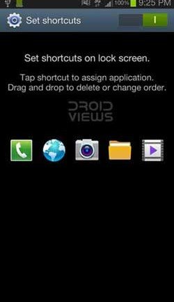 lockscreen shortcuts