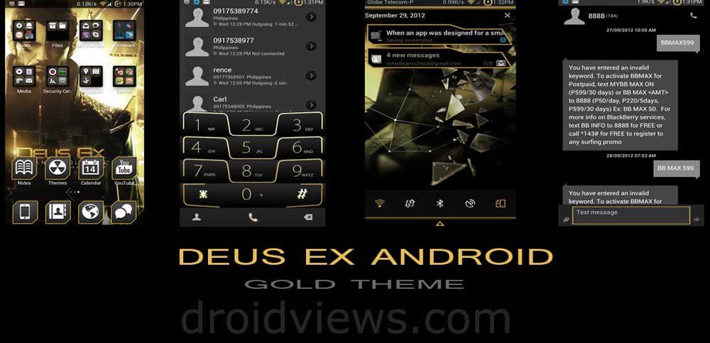 Theme for MIUI V4 - Deus Ex Android Gold v1 - Droid Views