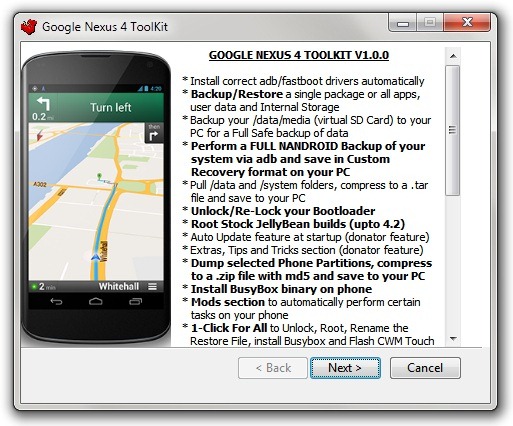 Nexus 4 Guide: Unlock Bootloader, Install ClockworkMod Recovery and Root - Google Nexus 4 Toolkit - Droid Views
