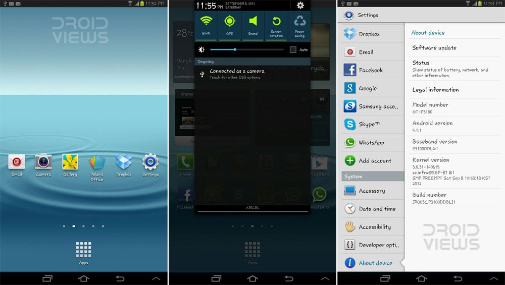 Android 4.1.1 Jelly Bean Firmware Update Hits Samsung Galaxy Tab 2 7.0 P3100 in India - Screenshots Of Android 4.1.1 Jelly Bean Firmware For Samsung Galaxy Tab 2 7.0 P3100 - Droid Views