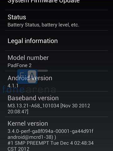 Asus Padfone 2 Gets Android 4.1 Jelly Bean OTA Update - Screenshot Of Asus Padfone 2 With Android 4.1 Jelly Bean OTA Update - Droid Views