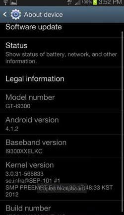 galaxy s3 firmware version