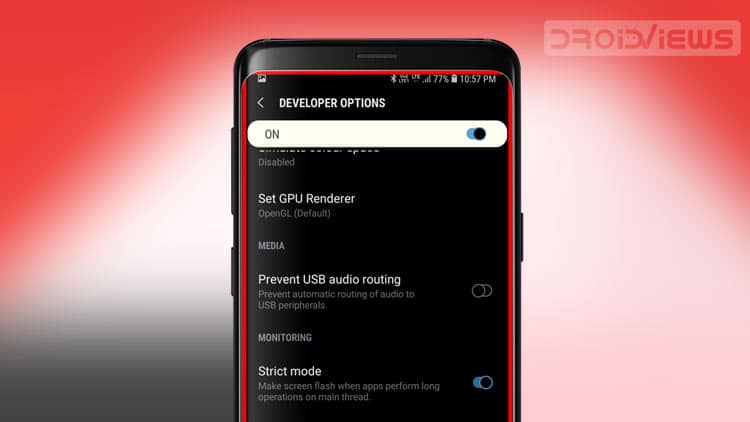 red border around screen on android