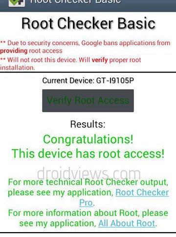 Galaxy S2 Plus GT I9105P Root check