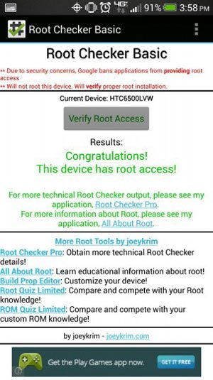 root verizon htc one root check