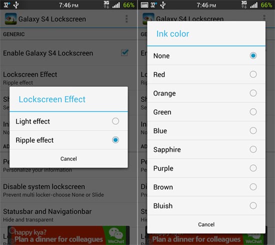 Galaxy S4 Lockscreen app