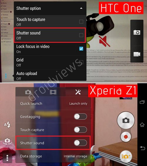 disable camera shutter sound on android-htc-one-xperia-z1