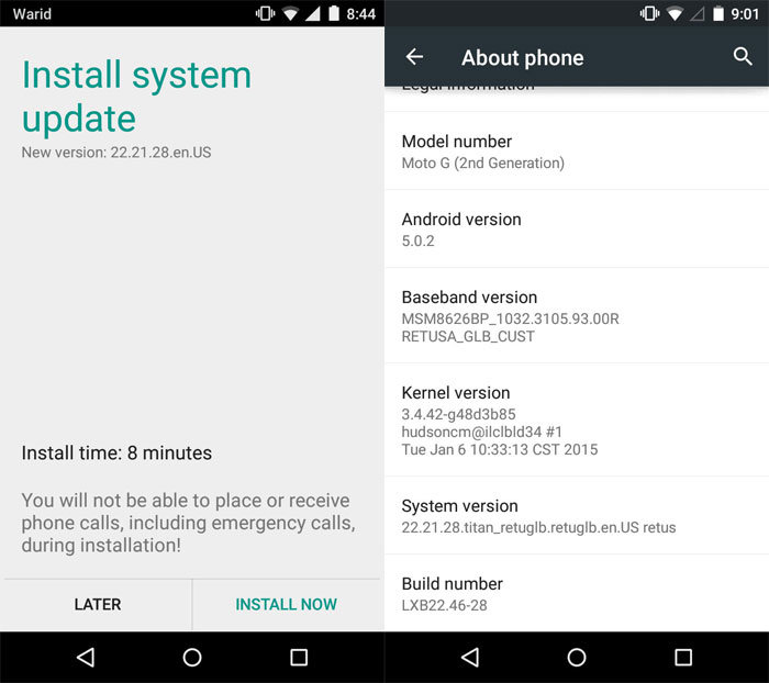 Lollipop OTA Zip on Moto G 2014 XT1063