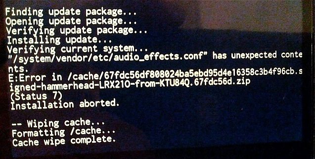 status 7 error android