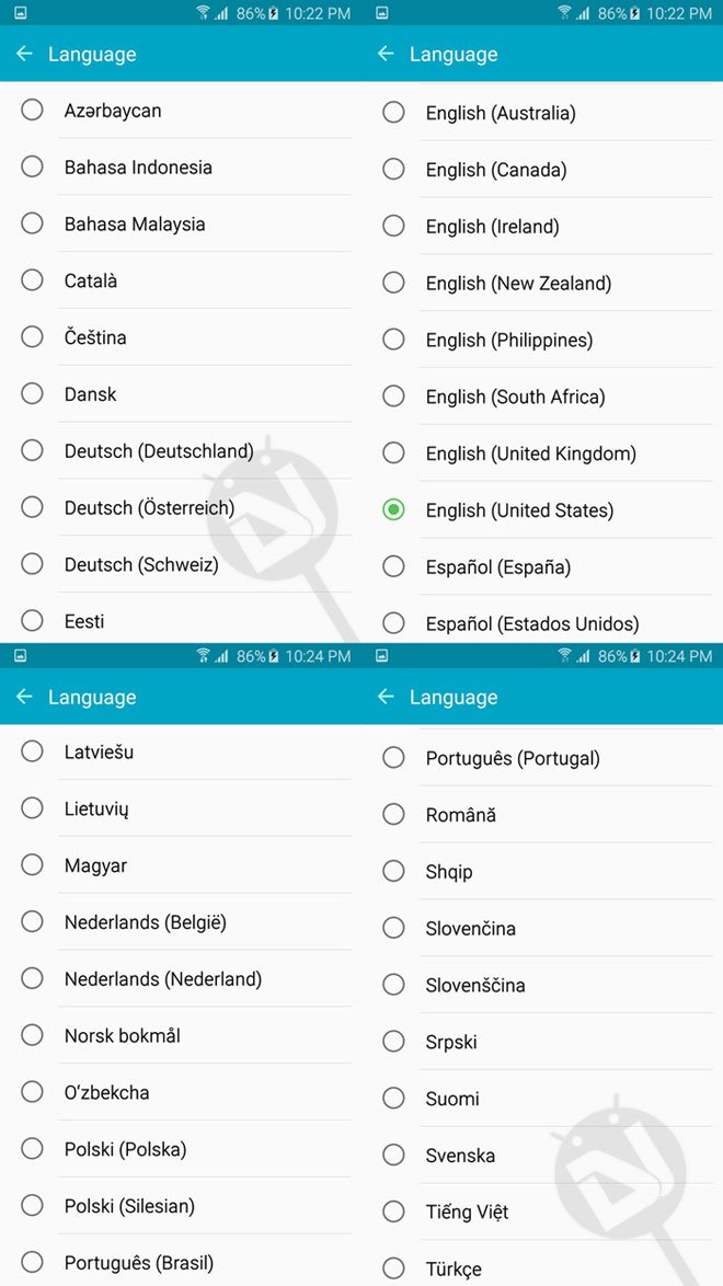 language pack on samsung devices