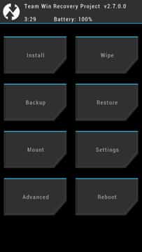 Typical TWRP layout