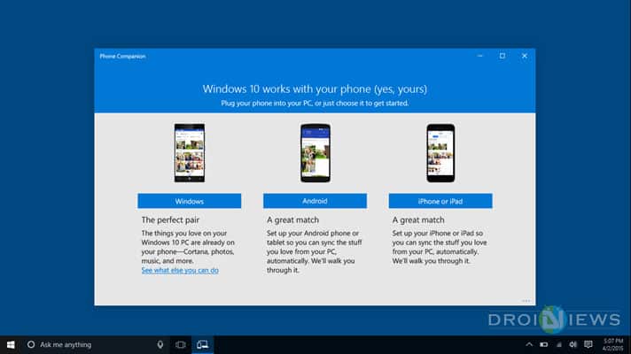 Sync Windows 10 PC with Android