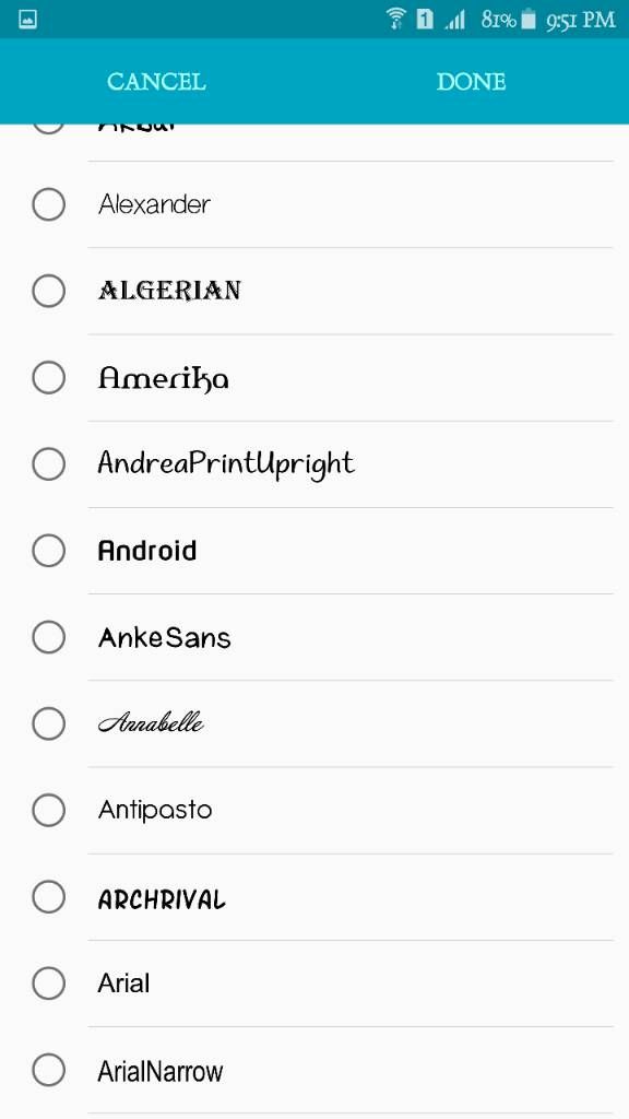 Flipfonts preview Note 5