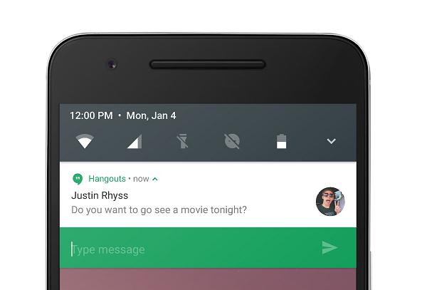 quick reply android nougat notifications