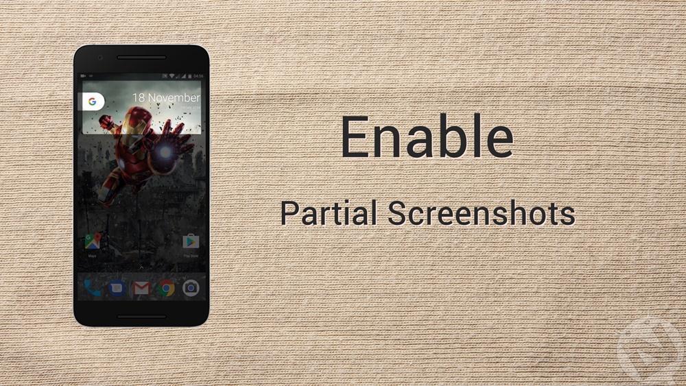 enable partial screenshot