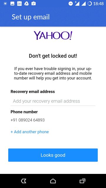 yahoo email account android