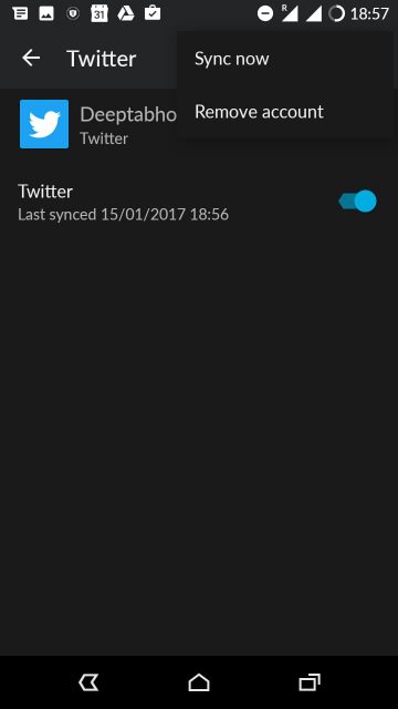 twitter account set up android