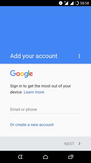 add google account android