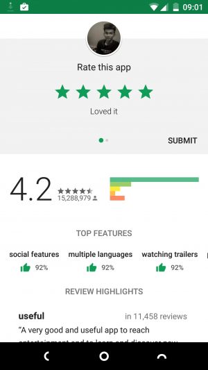 rate app on play store
