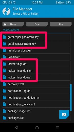 twrp file manager interface