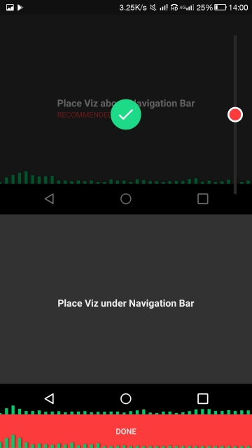 Placement of Visualiser Bar