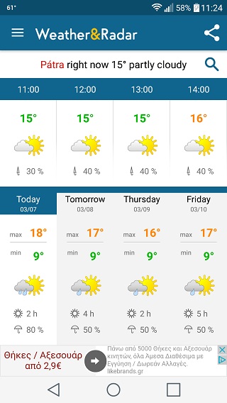 Weather & Radar condition