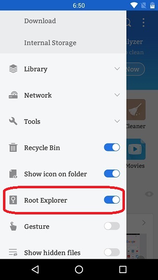 enable root explorer