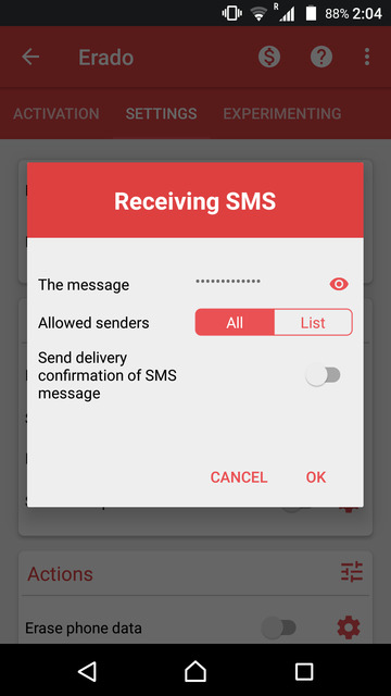 get sms if sim changed on android