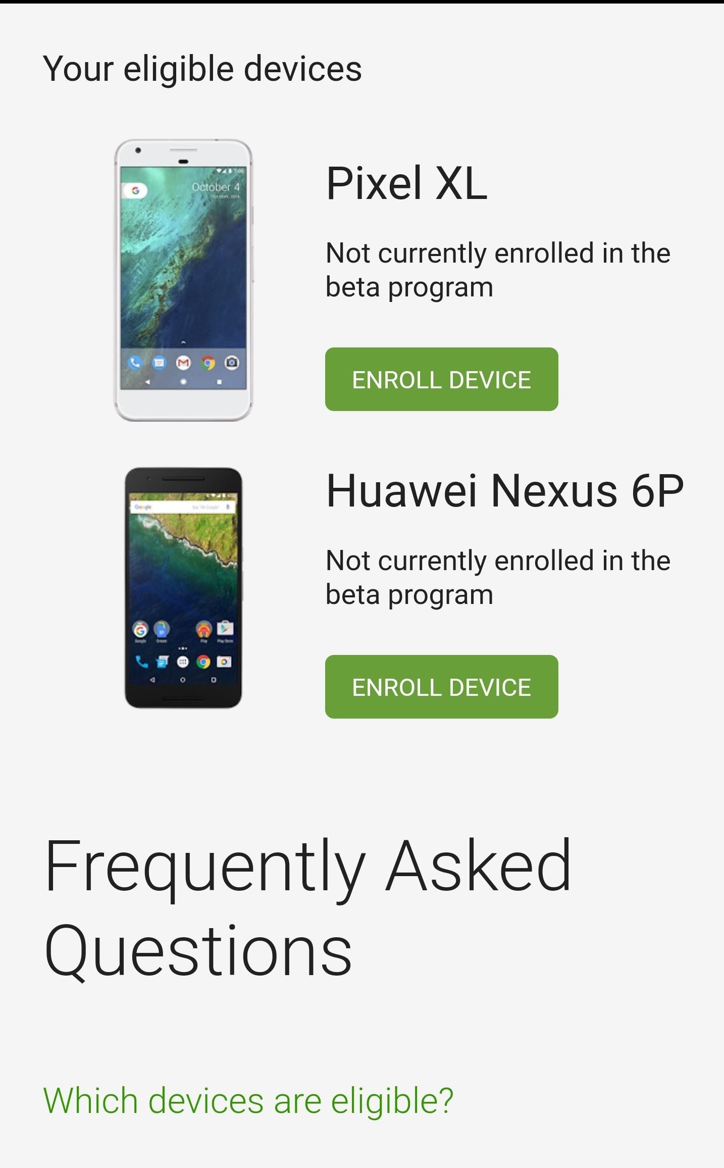 Eligible devices