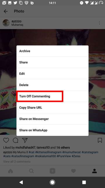 Turn Off comments on your posts
