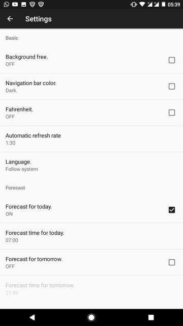 geometric weather settings