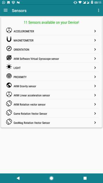 my device app sensors details