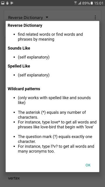 Reverse Dictionary app