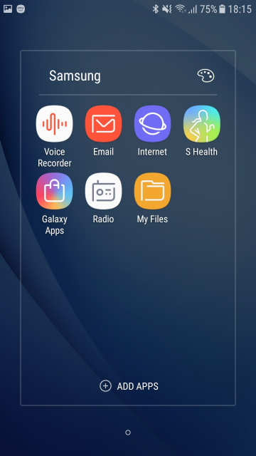 Samsung Galaxy J7 Prime Folders
