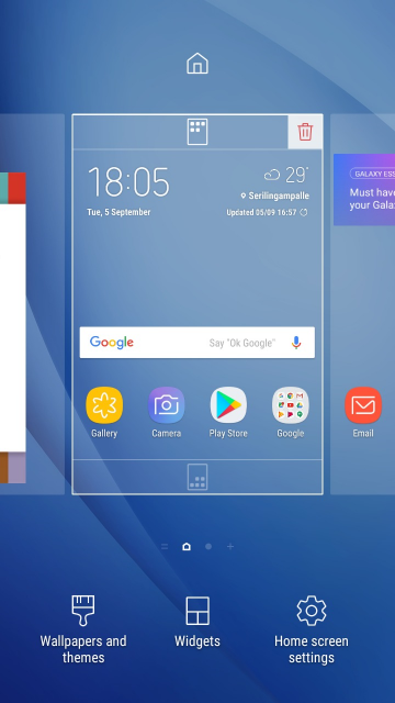 Samsung Galaxy J7 Prime Homescreen settings