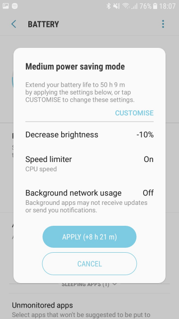 Samsung Galaxy J7 Prime Power Saving Mode