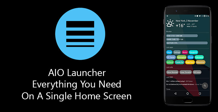 AIO Launcher - Everything You Need On A Single Home Screen