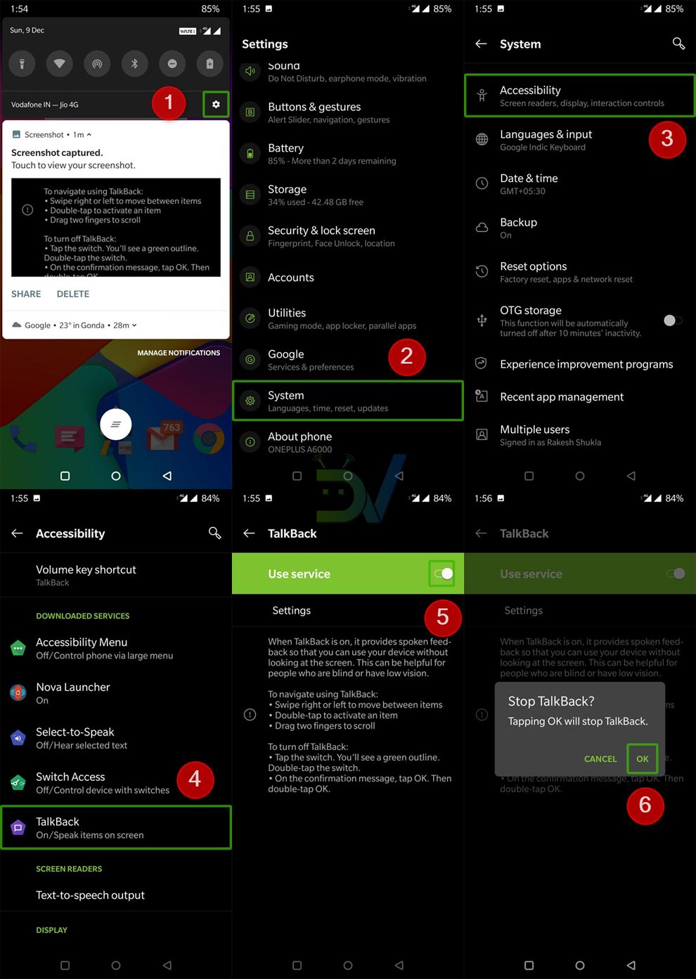 Disable TalkBack on OnePlus 6 Turn off TalkBack on OnePlus 6T