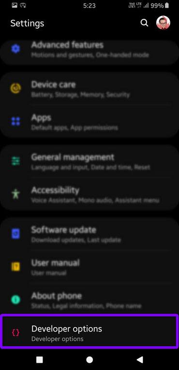 Android settings developer options