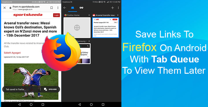 Save Links To Firefox On Android With Tab Queue To View Them Later