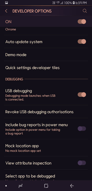 galaxy s9 usb debugging