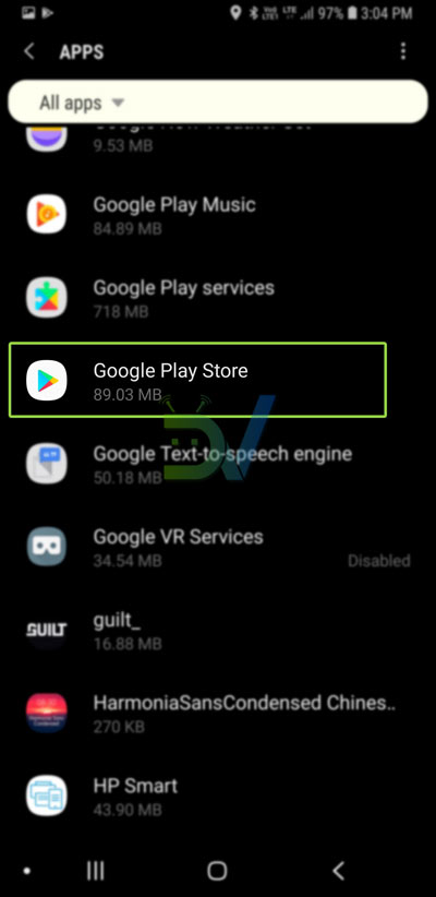 حل مشكلة توقف جوجل بلاي على الأندرويد 3 google play store app