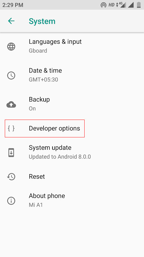 android p settings