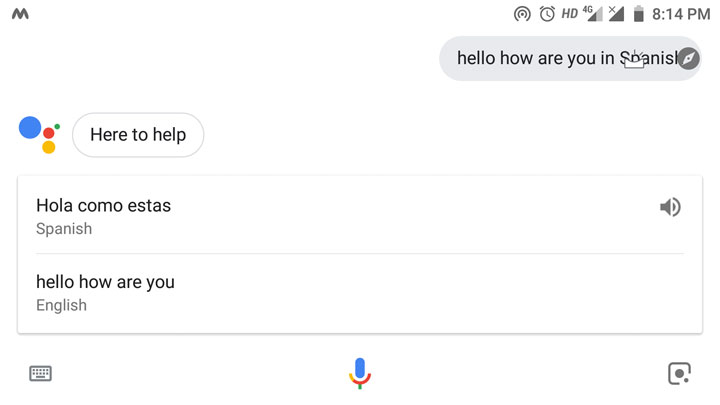 Google Assistant translation